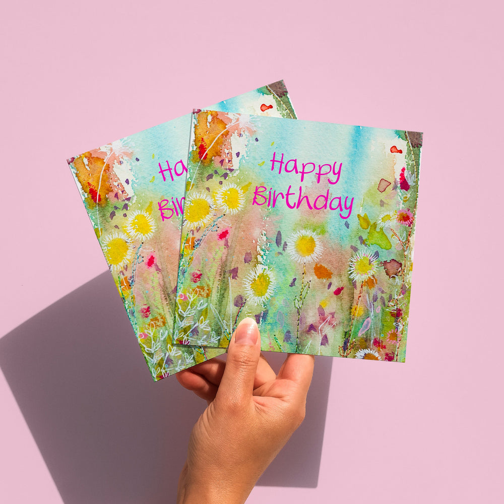 Colourful Birthday Flowers card