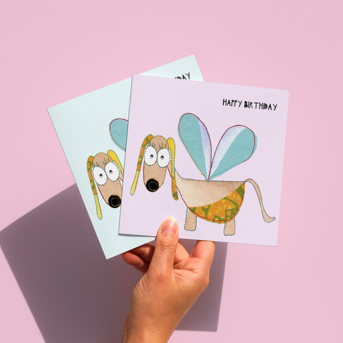 Fairy Dog, Pink card