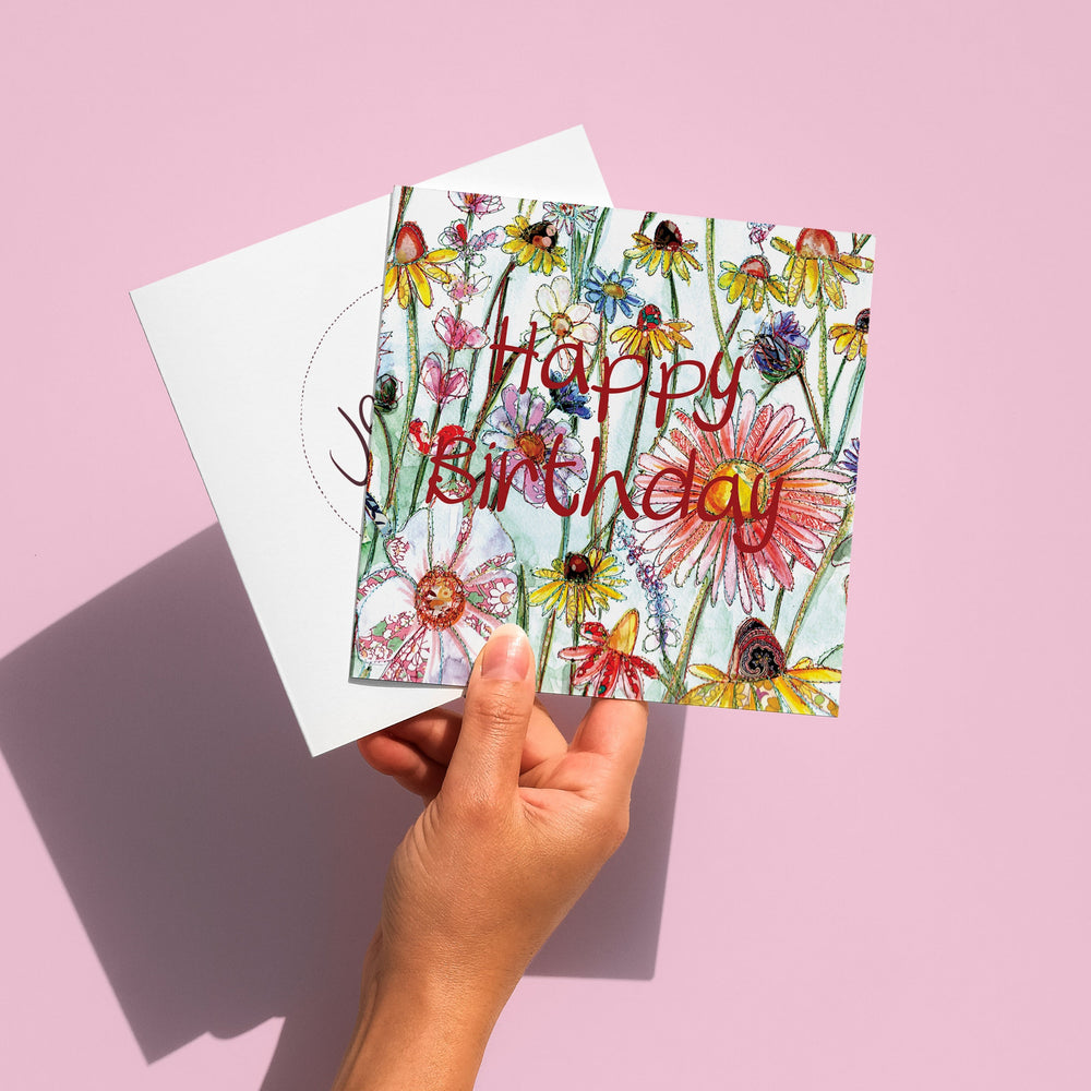 Happy Birthday Flowers card