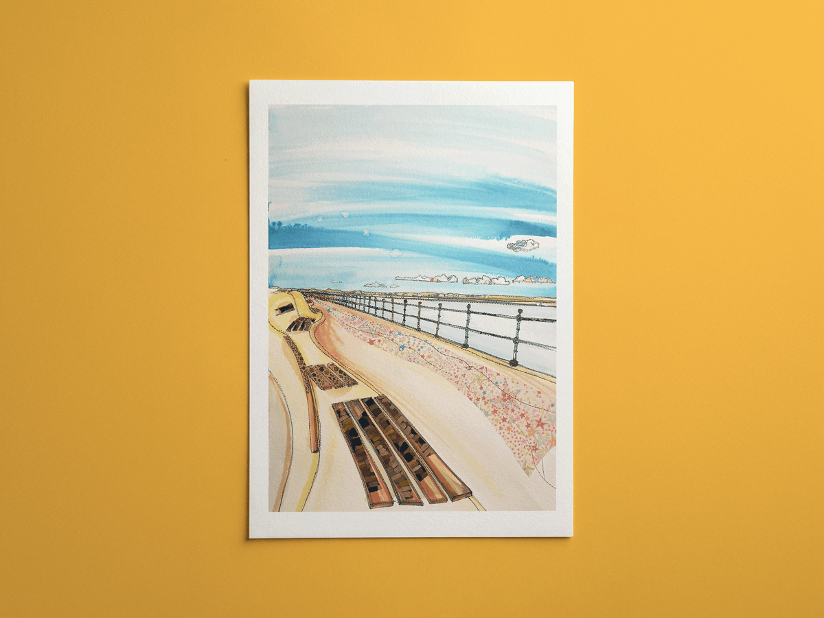 West Kirby Prom print, framed on a wall