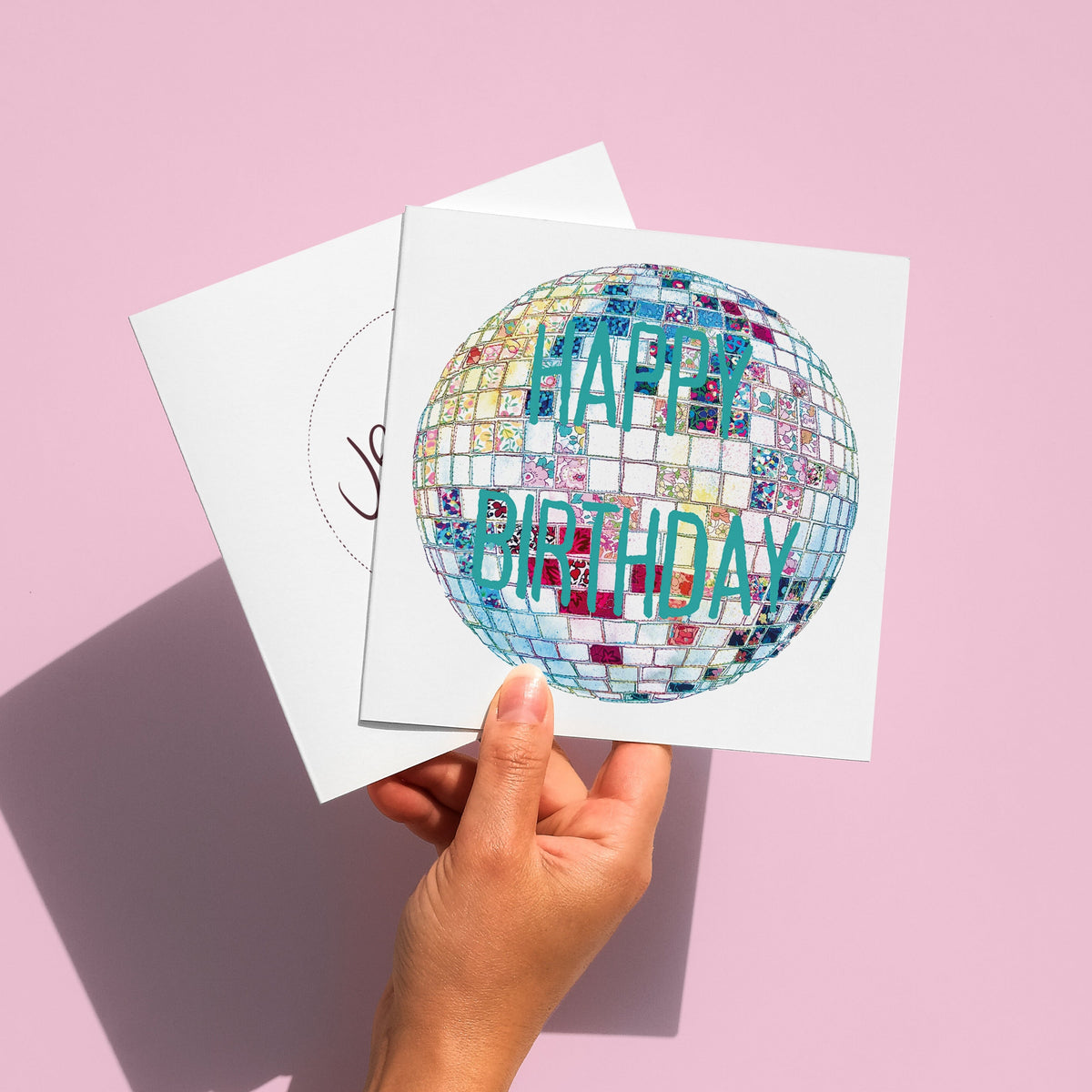 Disco Ball turquoise card
