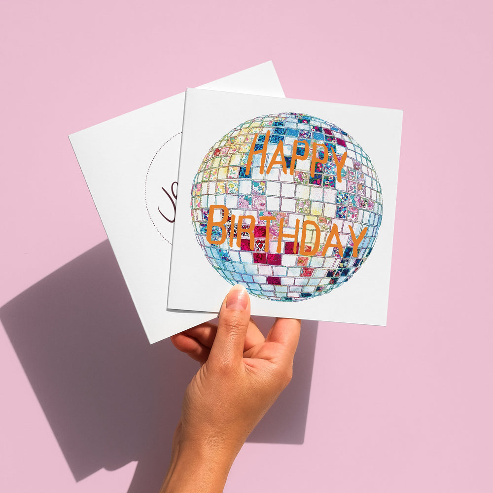 Disco Ball orange card