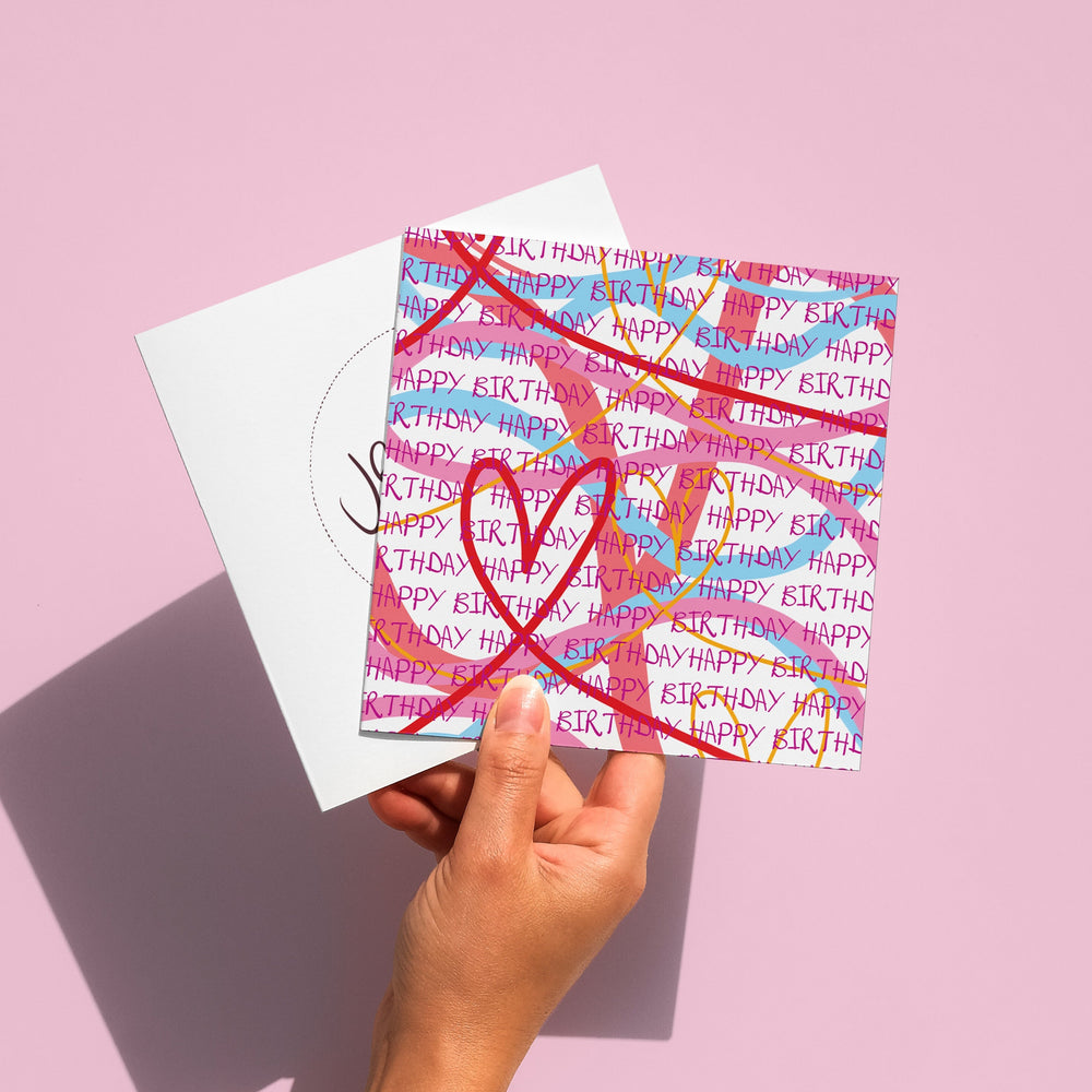 Pink Hearts card
