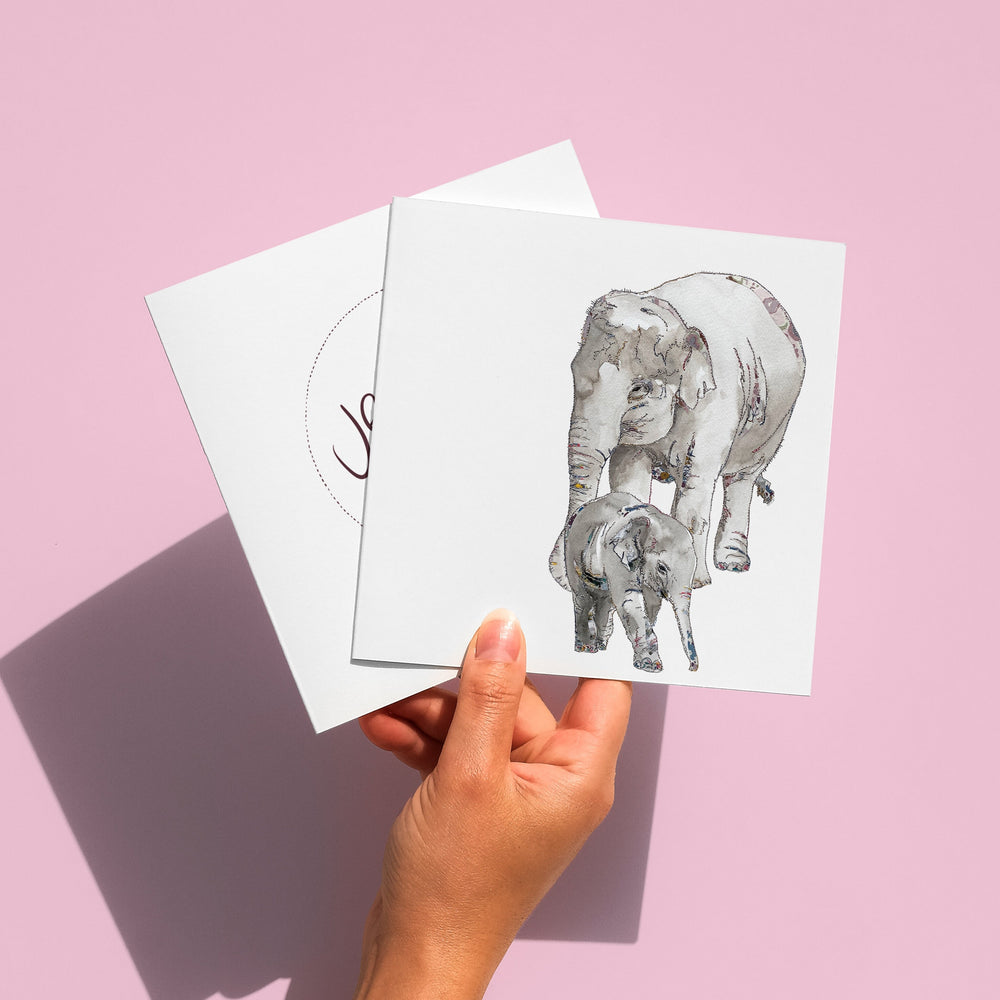 Two Elephants card