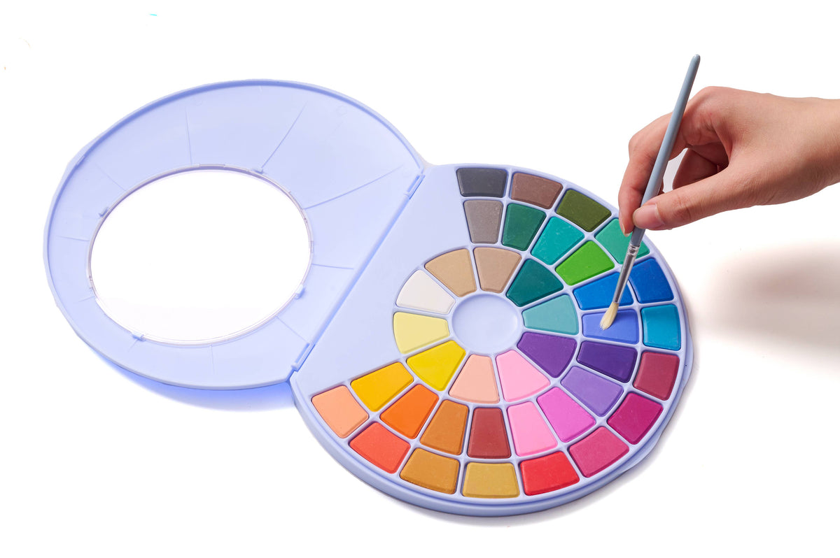HIMI Solid Watercolour Set 38 In Pans, Colours,  Blue