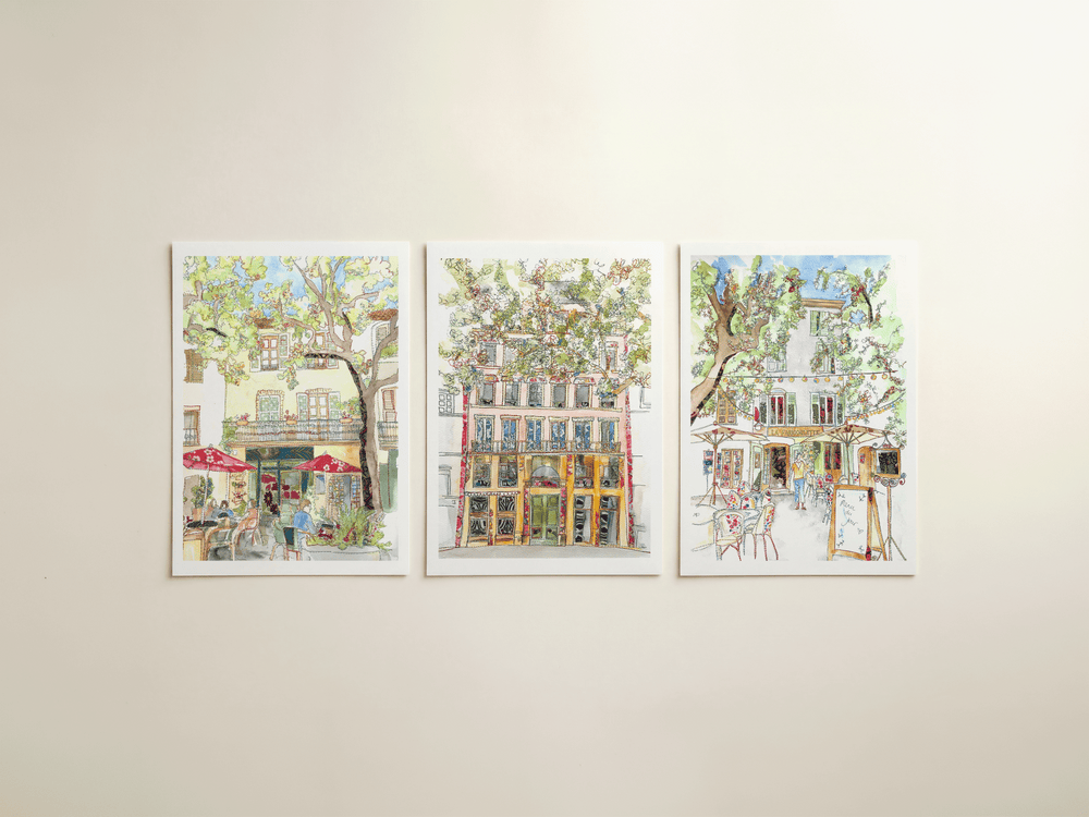 Three French prints as a set of three