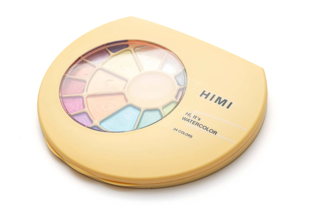 HIMI Semi-Moist Watercolour Set - 24 Colours in Pans + Brush