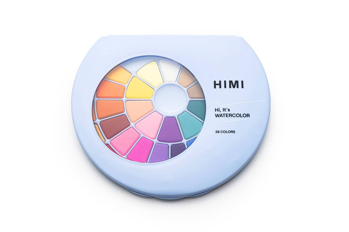 HIMI Solid Watercolour Set 38 In Pans, Colours,  Blue