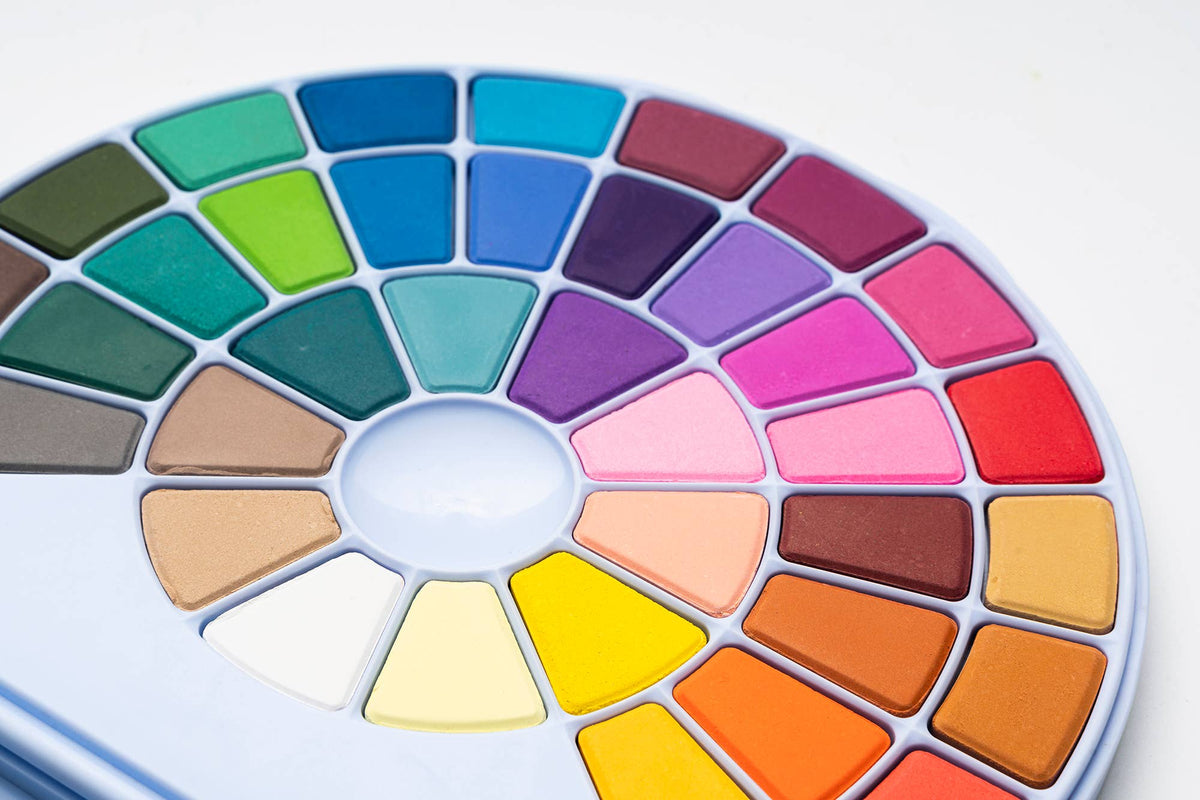 HIMI Solid Watercolour Set 38 In Pans, Colours,  Blue