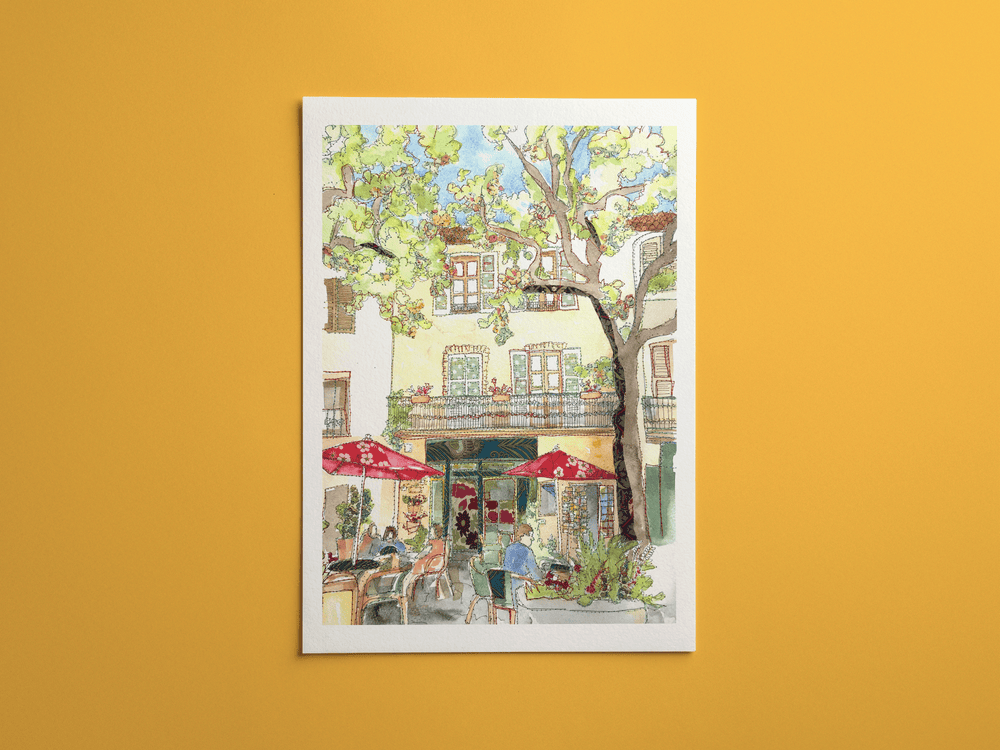 Bar des Ormeaux print, framed on a wall