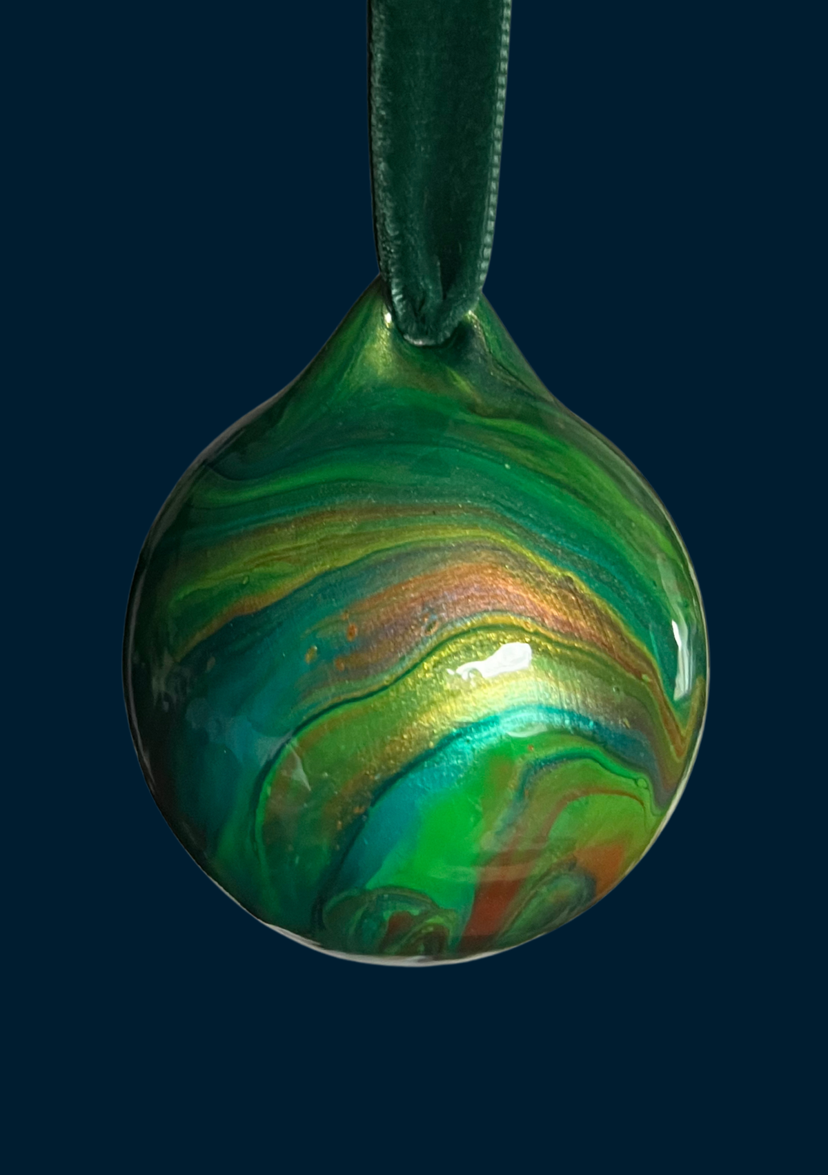 Ashleigh Weller hand-painted bauble, Galaxy Collection, Enchanted Pine