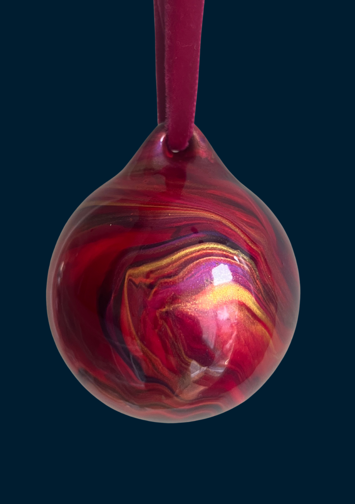 Ashleigh Weller hand-painted bauble, Galaxy Collection, Mulled Wine, second view