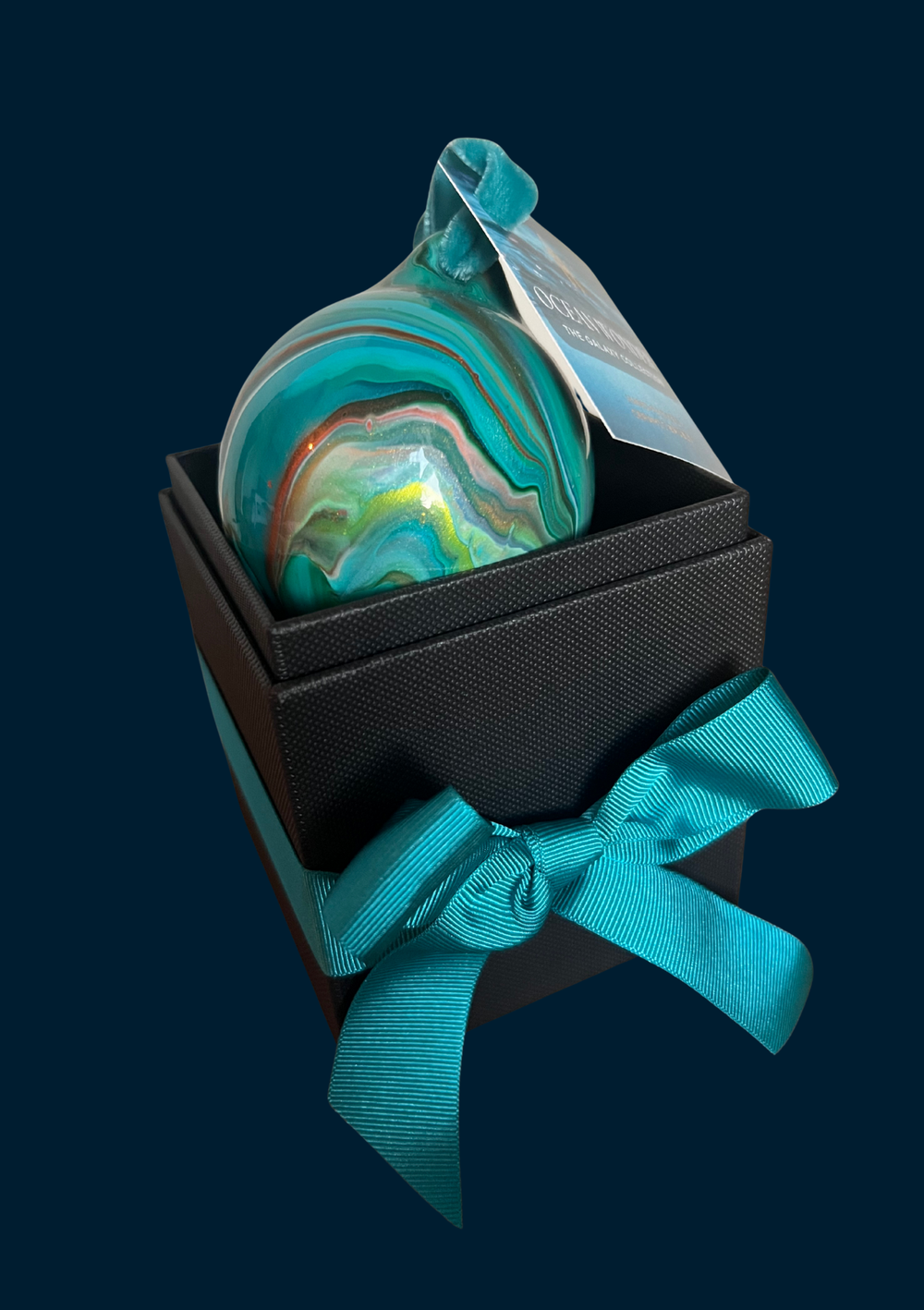 Ashleigh Weller hand-painted bauble, Galaxy Collection, Ocean Wonder
