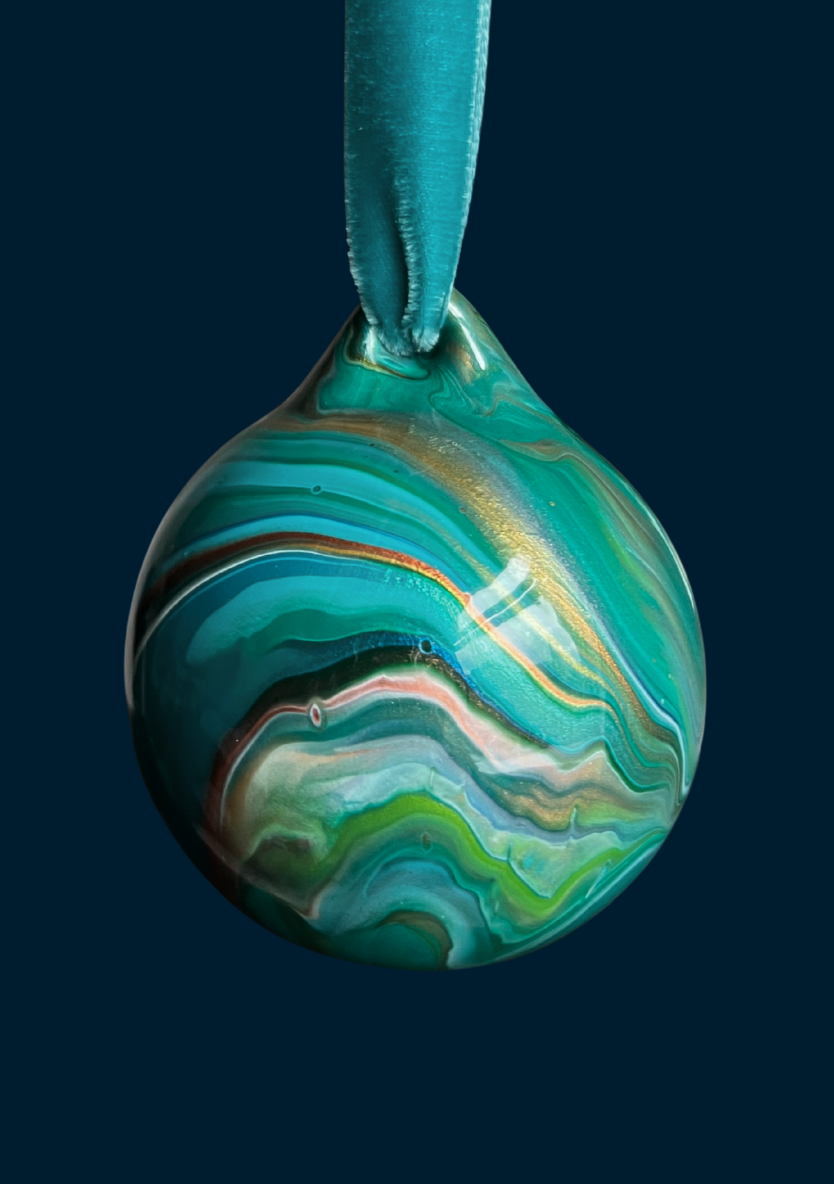 Ashleigh Weller hand-painted bauble, Galaxy Collection, Ocean Wonder, second view