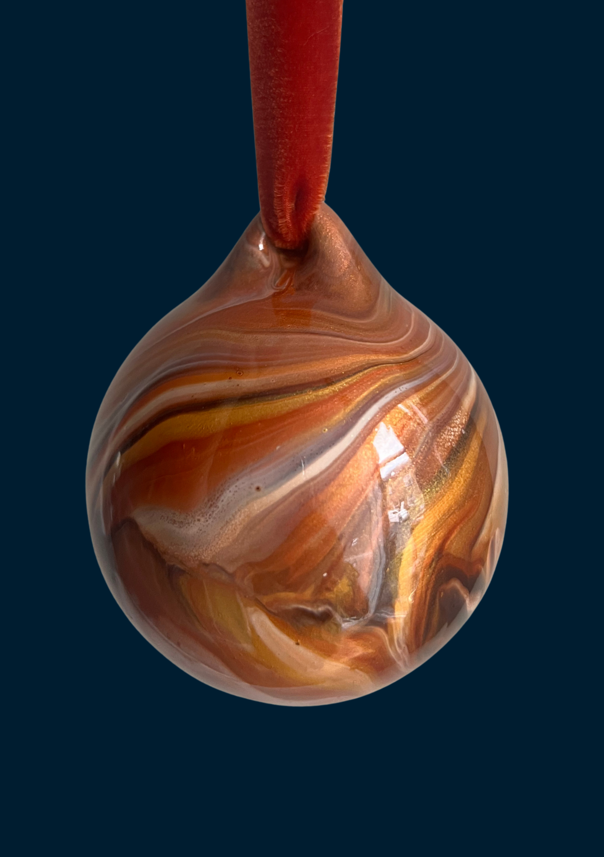 Ashleigh Weller hand-painted bauble, Galaxy Collection, Warm Cinnamon, second view