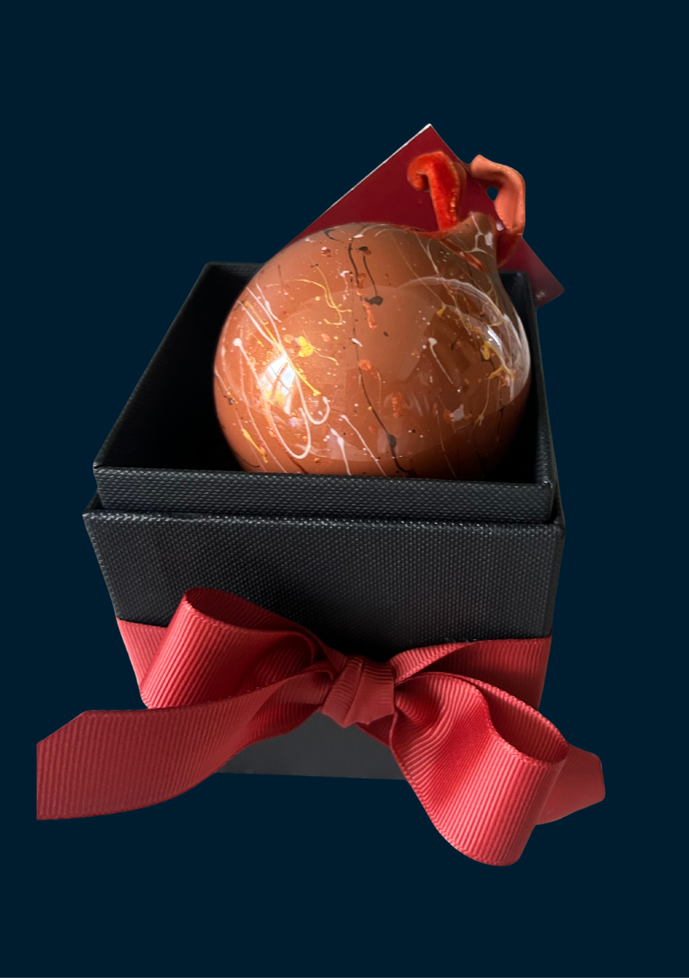 Ashleigh Weller hand-painted bauble, Jewel Collection, Burnt Amber