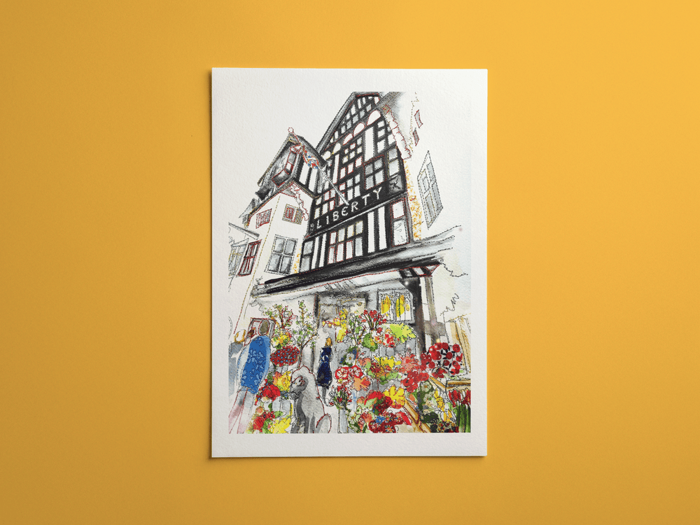 Liberty Shopfront print, framed on a wall