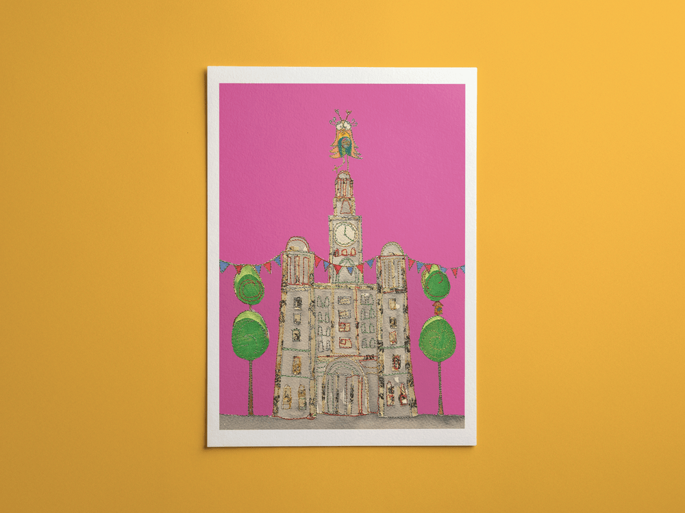 Liver Bird in Pink print