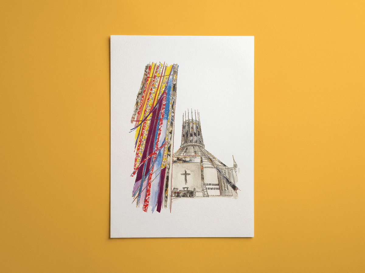 Metropolitan Cathedral print, framed on a wall
