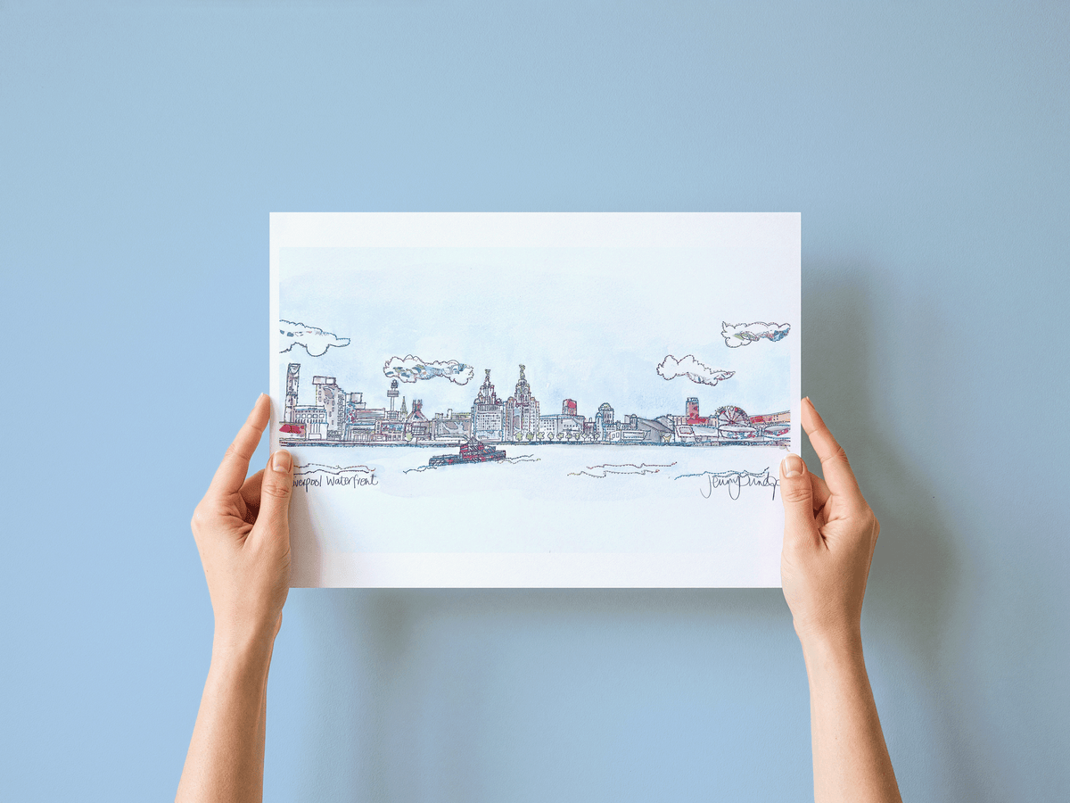 Waterfront Razzle print, framed on a wall