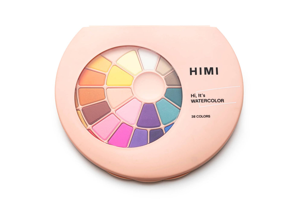 HIMI Solid Watercolour Set 38 In Pans Colours, Pink