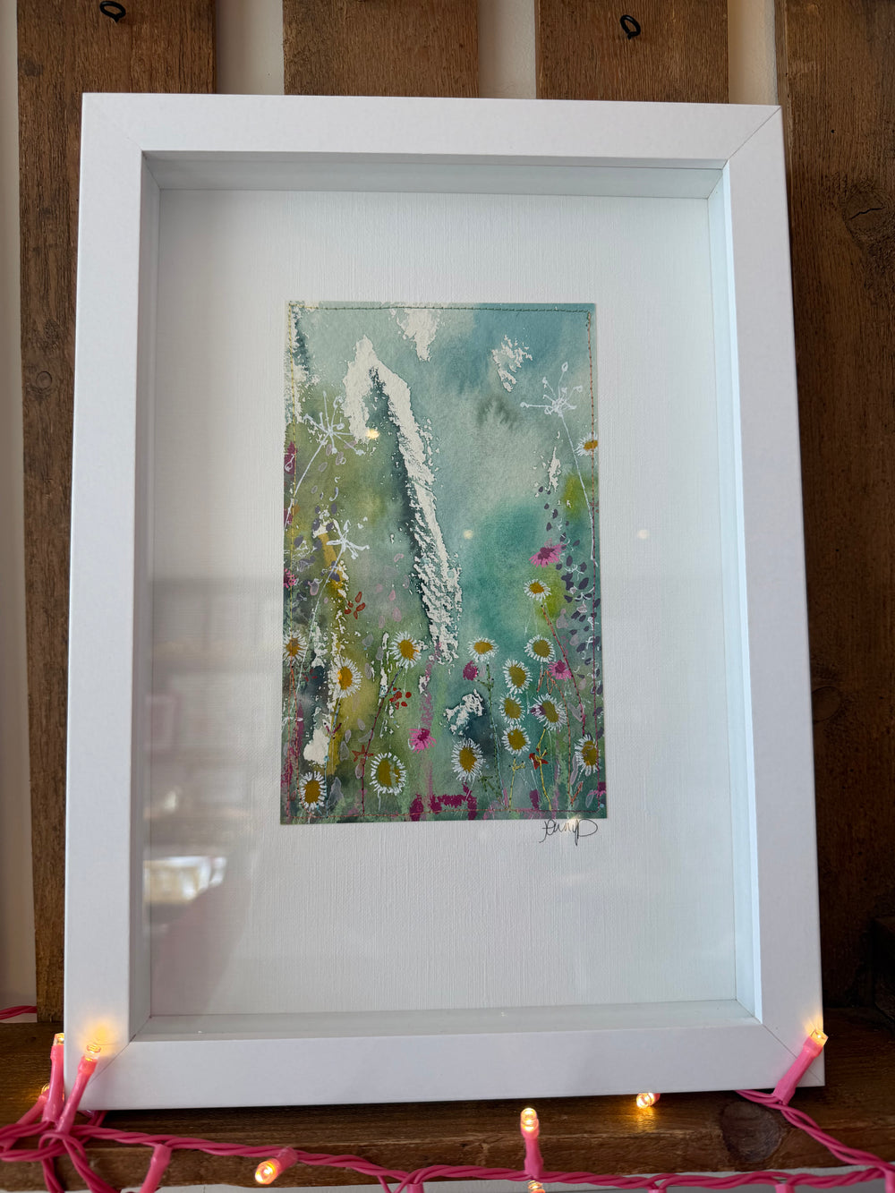Watercolour Flowers original artwork, framed
