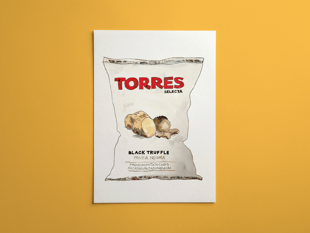 Torres Crisp print, framed on a wall