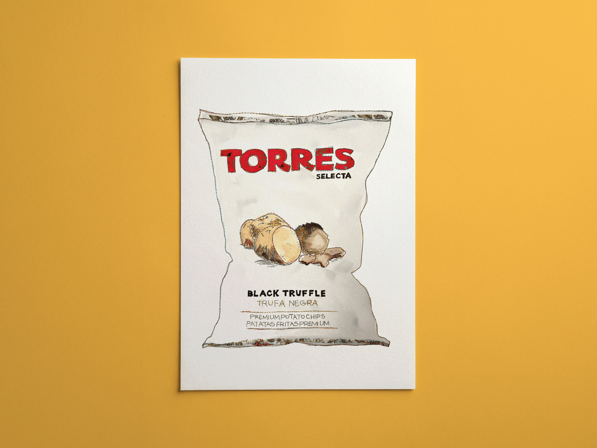 Torres Crisp print, framed on a wall