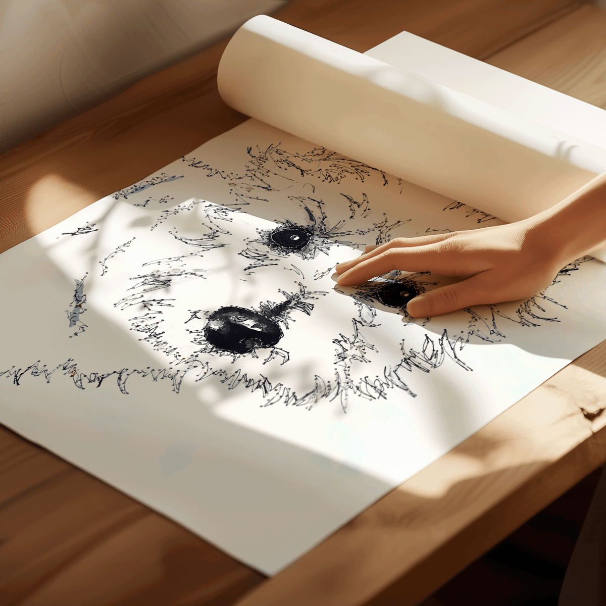 Westie print, detail